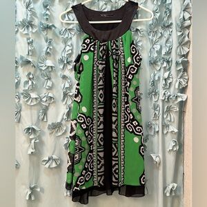 Green and black halter top mini